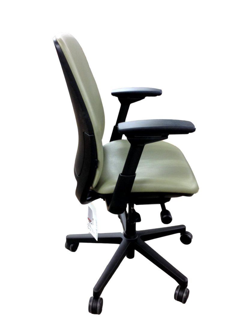 Steelcase Amia - Olive Green Leather (Pre-Owned)