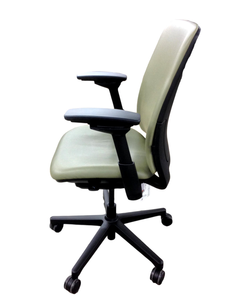 Steelcase Amia - Olive Green Leather (Pre-Owned)