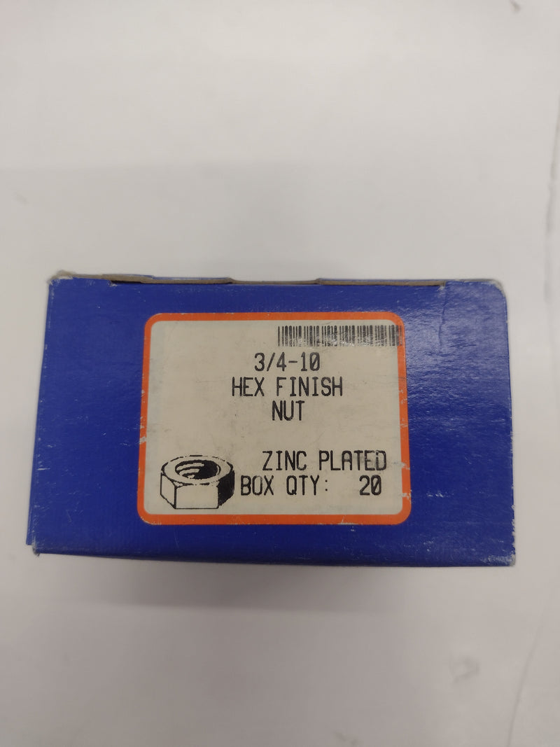 Nefco 3/4"-10 Zinc Plated Hex Finish Nut (20 per box) - NEW