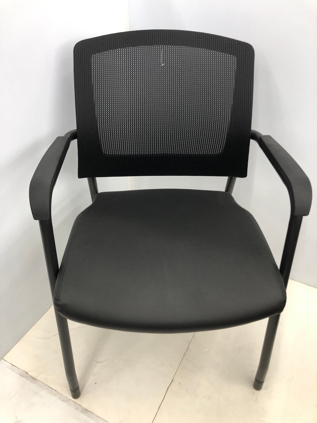 Office Source Micro Mesh Side Chair with Black Leathertek Seat