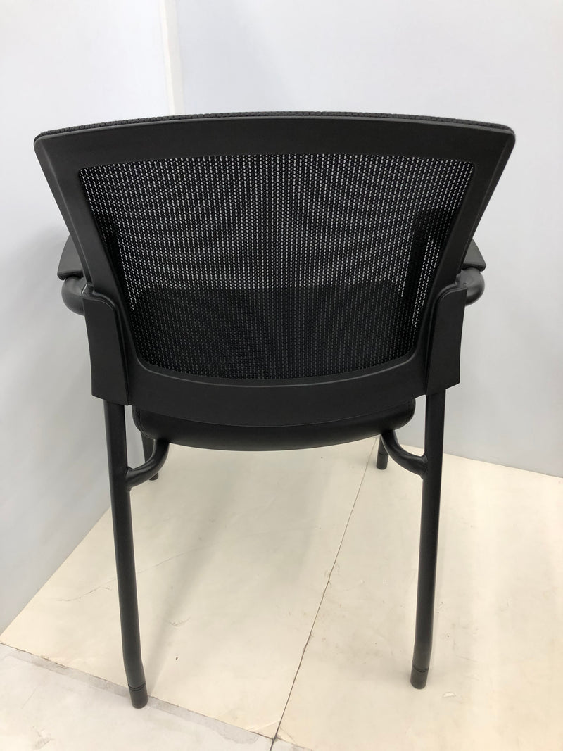 Office Source Micro Mesh Side Chair with Black Leathertek Seat