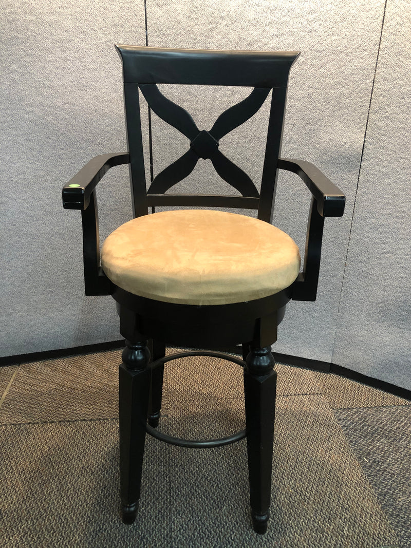 Pre-Owned Cafe Height Bar Stool with Suede Seat