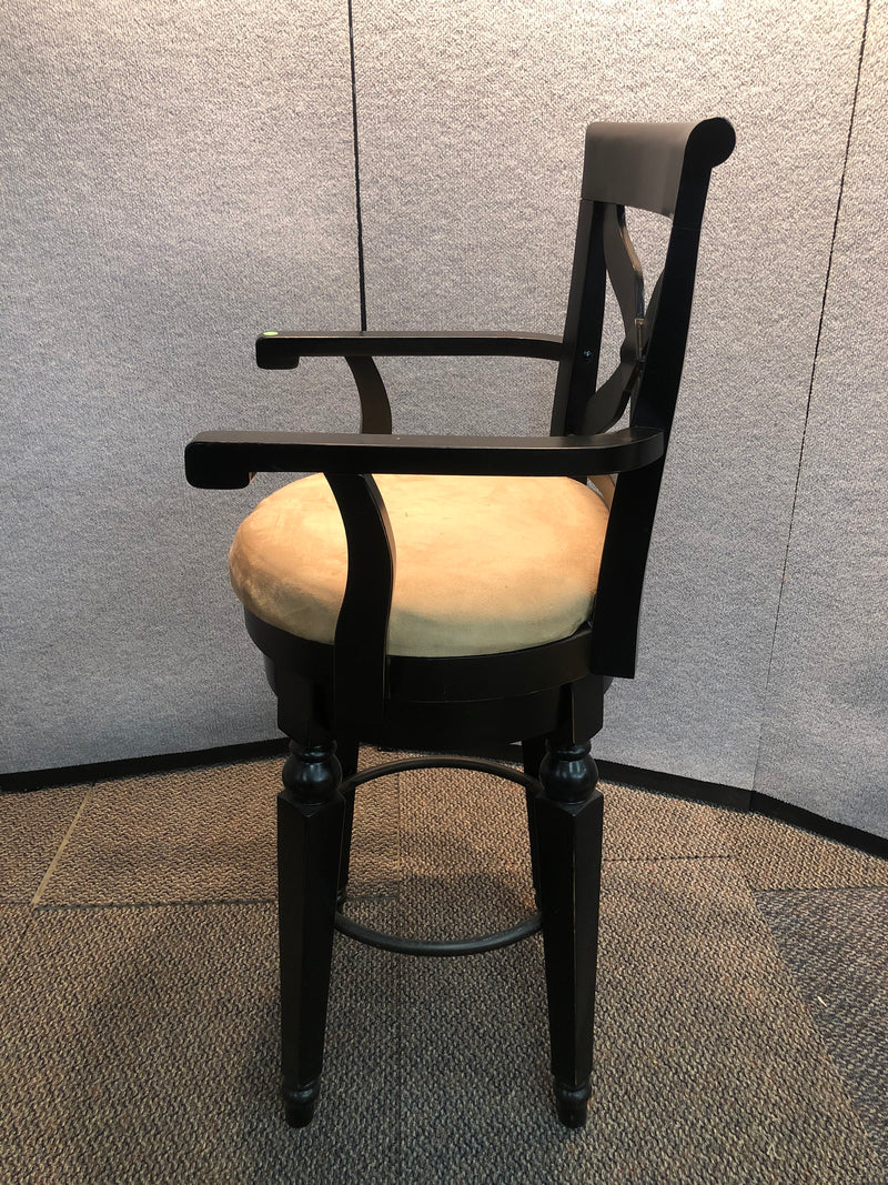 Pre-Owned Cafe Height Bar Stool with Suede Seat
