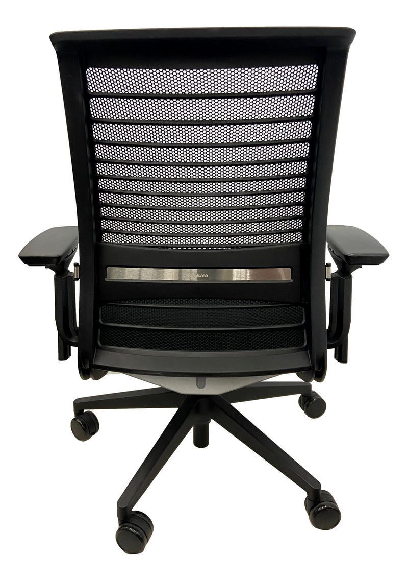Pre-Owned Steelcase Think 465 Series Mesh-Back (465A300) Office Work Chair - Black
