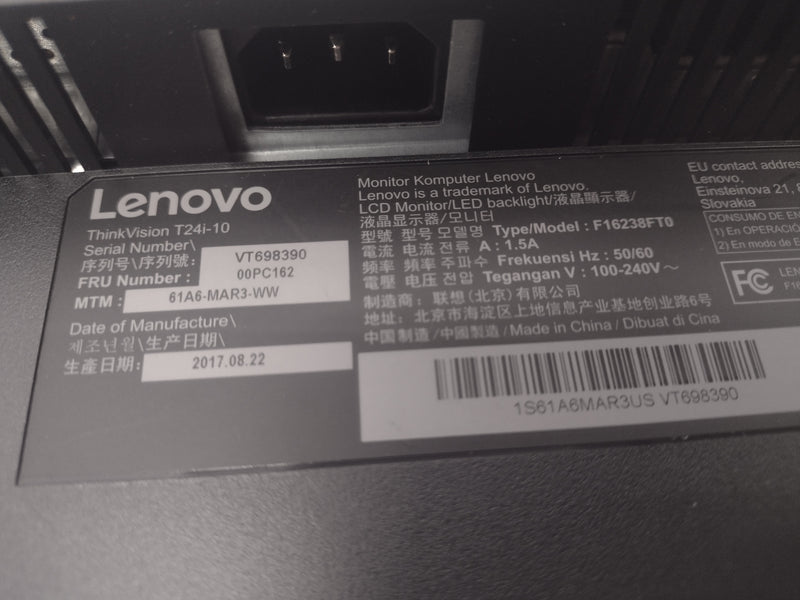 Lenovo ThinkVision 24" 1920 x 1080P FHD LCD LED T24i-10 Monitor