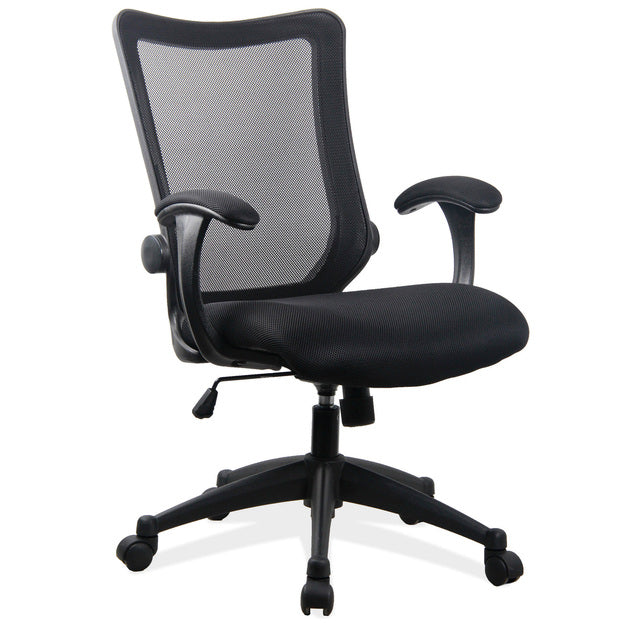 Office Source Plexus Collection Mesh Back Task Chair with Arms and Black Base