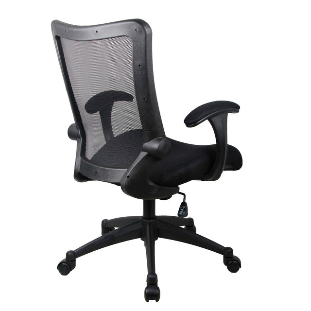 Office Source Plexus Collection Mesh Back Task Chair with Arms and Black Base