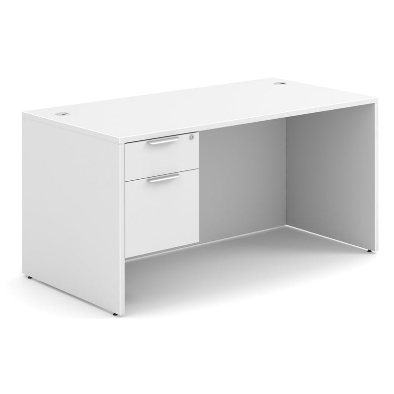 Office Source Single Pedestal Desk 60" x 30" in Coastal Gray