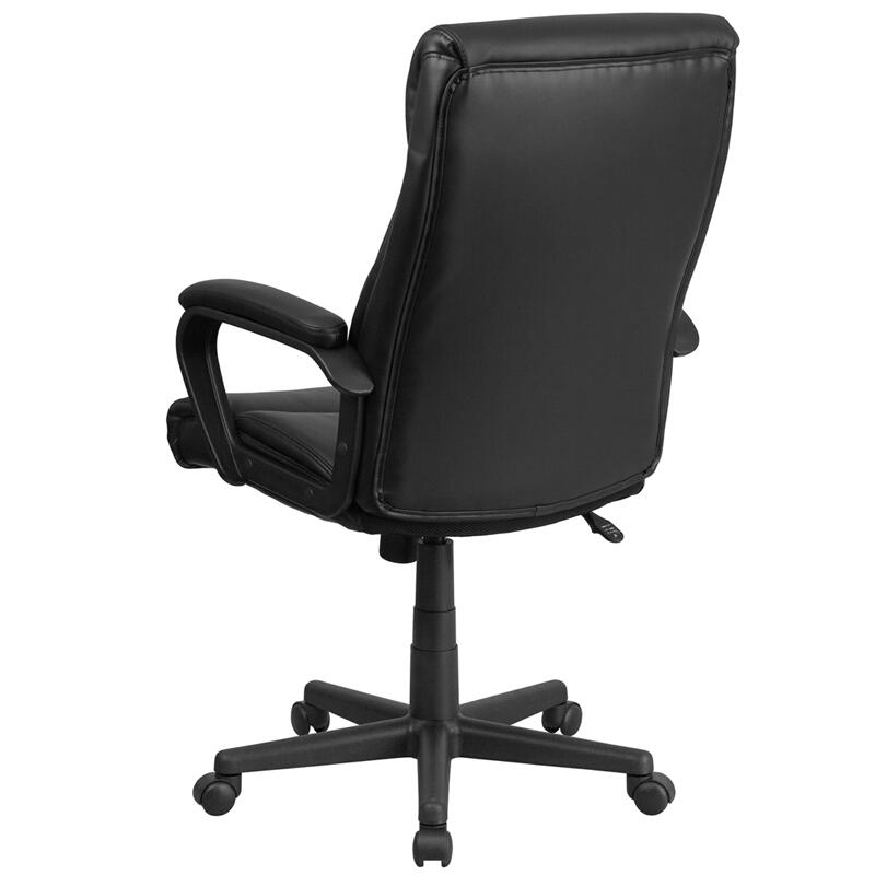 High Back Executive Office Chair with Black LeatherSoft Fabric
