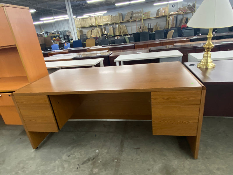 Pre-Owned HON Straight Desk - Walnut