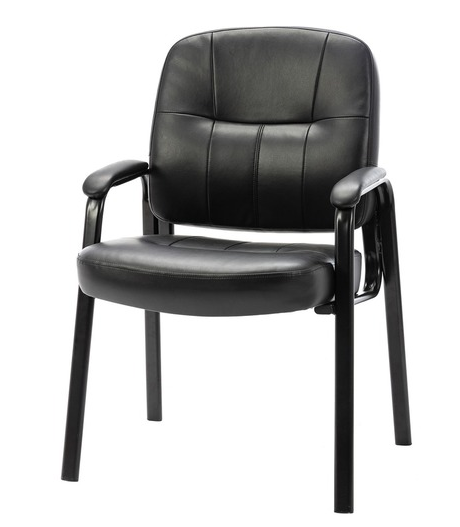 Lorell Black Guest Chair with Padded Arms