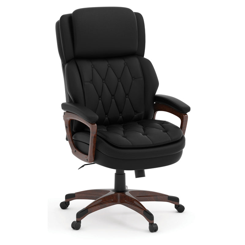 Office Source Charleston Collection Executive High Back with Mahogany Arms & Base