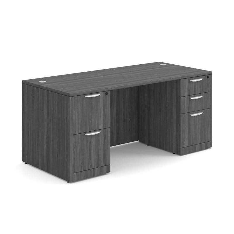 Office Source Straight Desk 60" to 71" with 5 Drawers in 8 Finishes