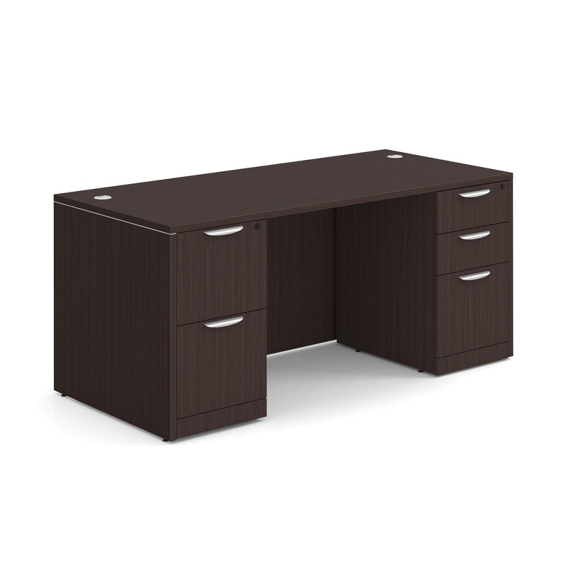 Office Source Straight Desk 60" to 71" with 5 Drawers in 8 Finishes