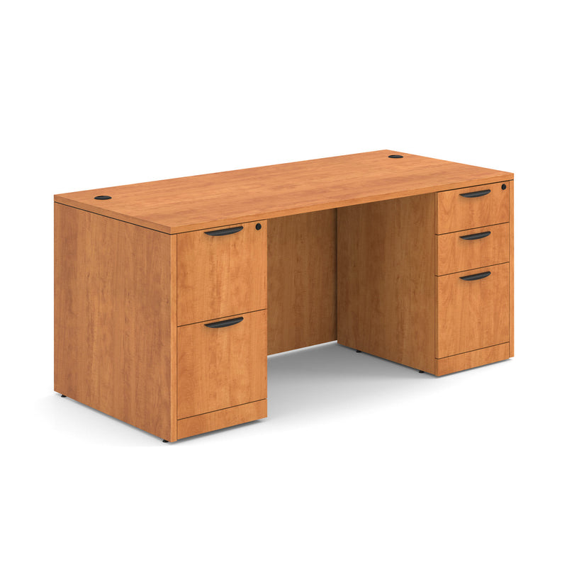 Office Source Straight Desk 60" to 71" with 5 Drawers in 8 Finishes