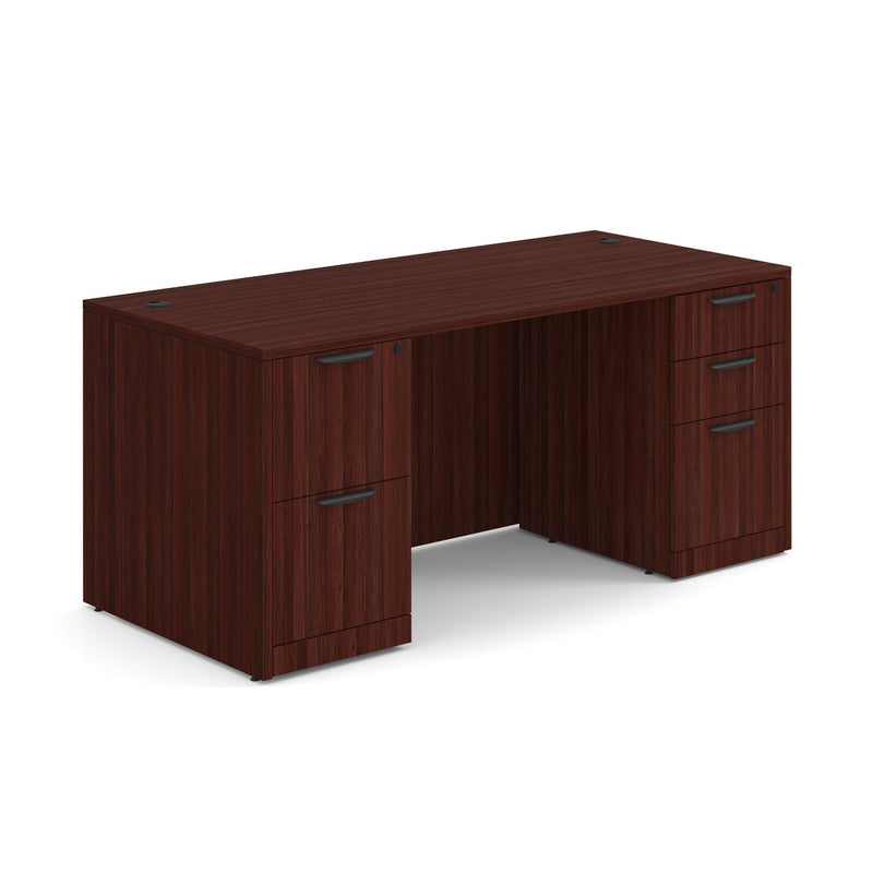 Office Source Straight Desk 60" to 71" with 5 Drawers in 8 Finishes