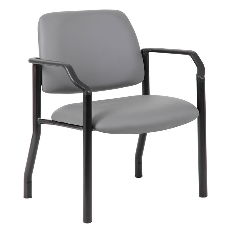 OfficeSource Big & Tall Guest Chair in Black or Gray Antimicrobial Vinyl