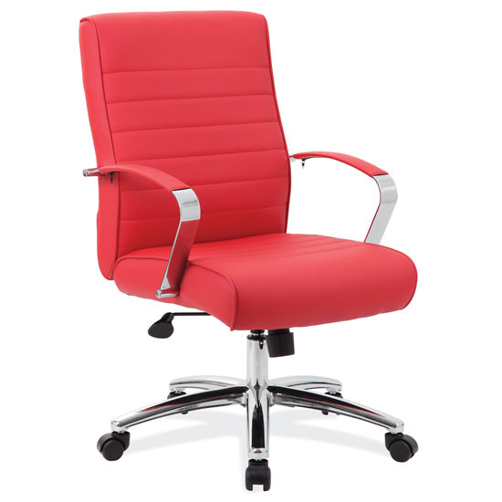 OfficeSource Studio Collection - 4 Colors - Executive Mid Back Swivel Chair w/Chrome Base